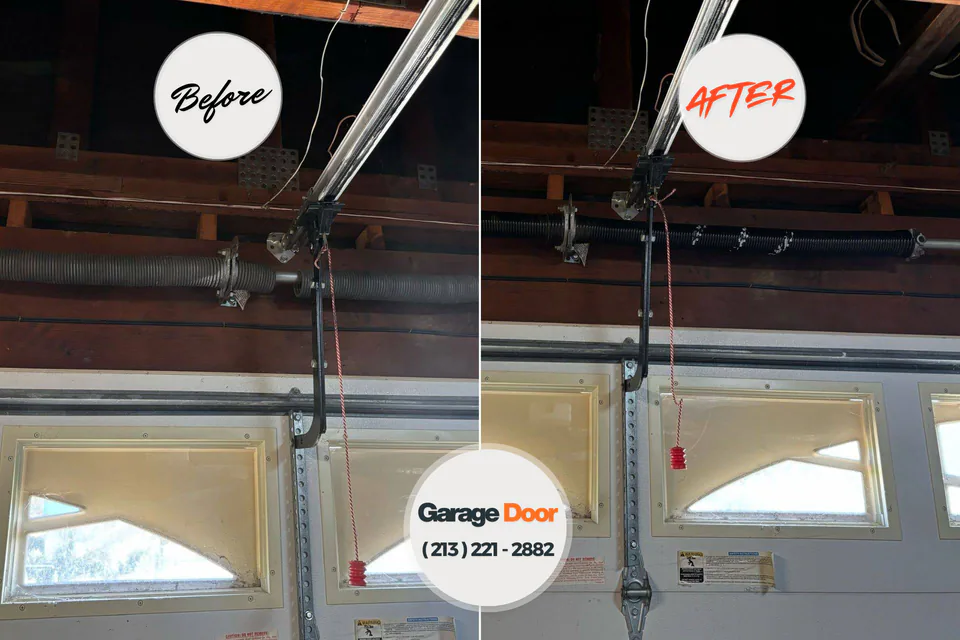 Before and after: garage door repair Coeur d'Alene, ID